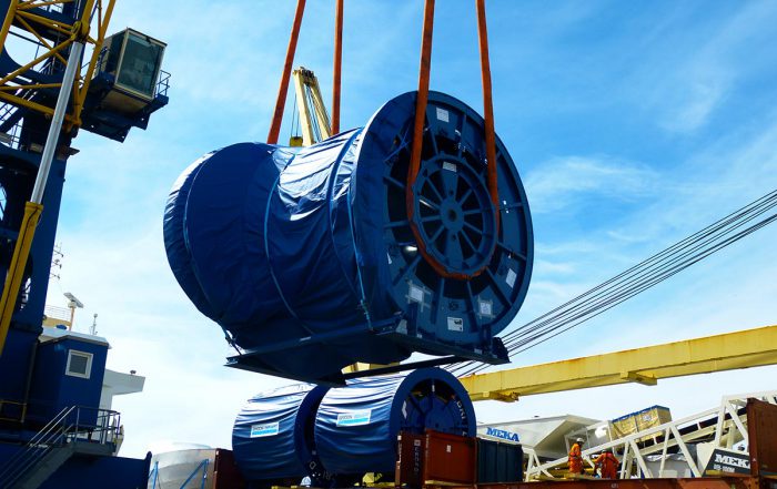 Large reels being shipped from the UK to St Croix, US Virgin Islands